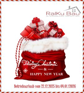 Betriebsurlaub vom 22.12.2025 bis 04.01.2026